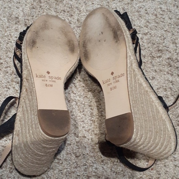 KATE ♤ SPADE sz 8.5 sandal wedges ~wore 1x - Picture 3 of 5